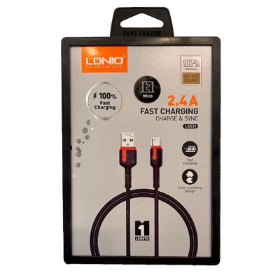 کابل شارژر تایپ سی مناسب سامسونگ ، شیائومی ، هواوی برند اصلی LDNIO الدینیو مدل LS531 متراژ 1 متر