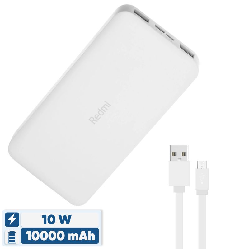 پاوربانک 10 وات شیائومی مدل Redmi ظرفیت 10000 میلی آمپر ساعت به همراه کابل تبدیل microUSB پاوربانک 10 وات شیائومی مدل Redmi ظرفیت 10000 میلی آمپر ساعت به همراه کابل تبدیل microUSB