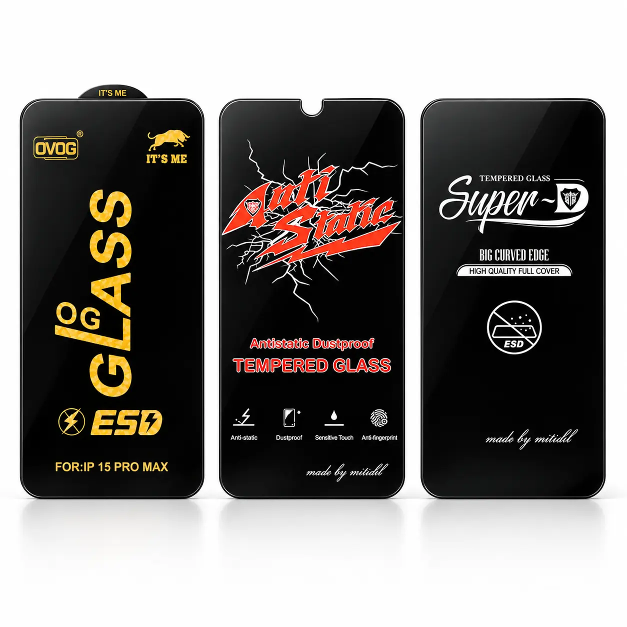 Three Premium Tempered Glass Protectors گلس فول Samsung Galaxy A57 - تصویر 1